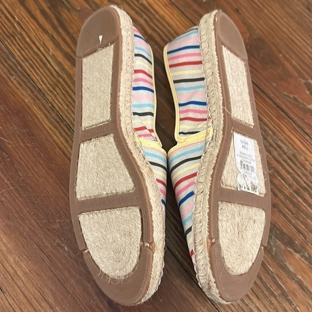 NEW Talbots Multi Horizons Izzy Slip-on Striped Canvas Espadrilles Sz 7.5 Preppy